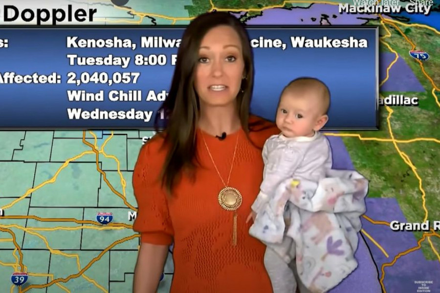 PROGNOZA O KOJOJ SE PRIČA: Vodila program sa bebom u naručju (VIDEO)