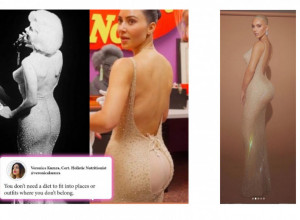 KIM KARDAŠIJAN NIJE MOGLA DA OBUZDA ZADNJICU U HALJINI MERILIN MONRO! Ovo je pokušala da sakrije ali je „pucalo“ na sve strane