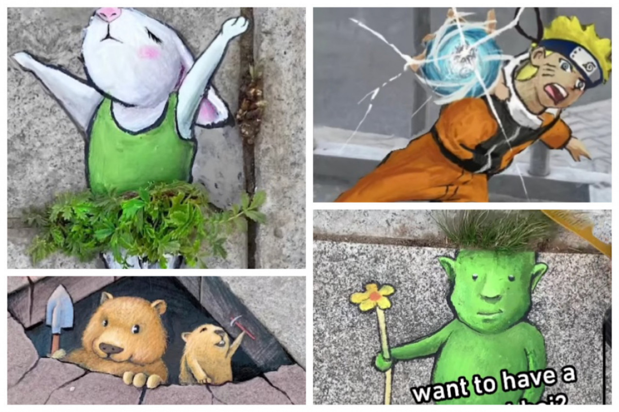 Od PUKOTINE u betonu napravi UMETNIČKO DELO: Pogledajte fantastične GRAFITE SA PLOČNIKA! (VIDEO)