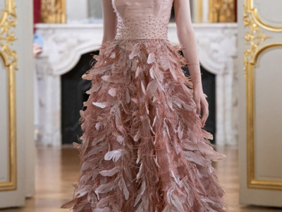 Top haljina sa perjem
