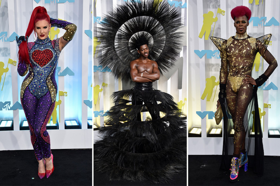 FRIKOVI, GOLE DOJKE, PERJE I KESE ZA ĐUBRE NA CRVENOM TEPIHU! Šta se ovo dešava sa modom, ceo svet bruji o dodeli MTV nagrad?! (FOTO, VIDEO)