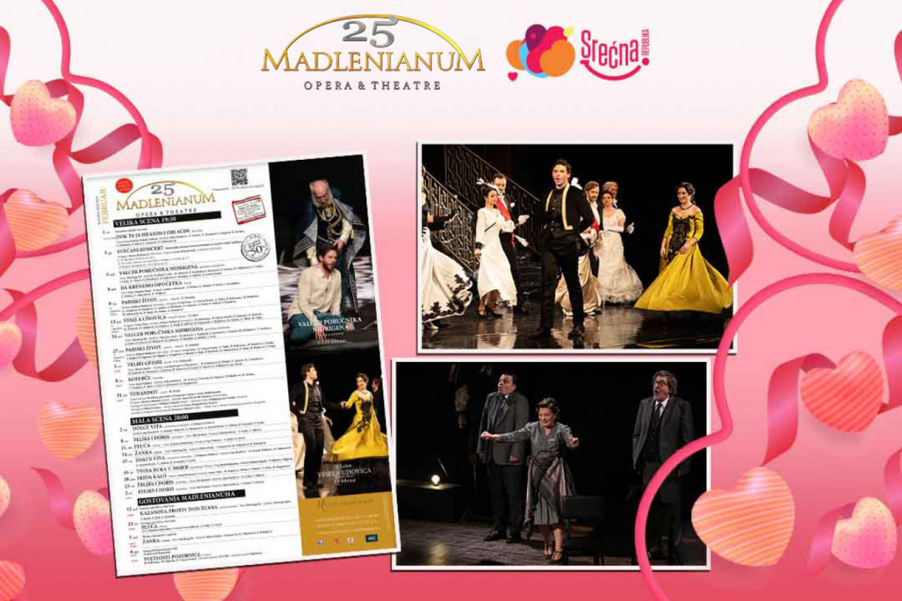 SREĆNA REPUBLIKA I MADLENIANUM VAS VODE NA DVE NAJLEPŠE PREDSTAVE: Uživajte u mesecu ljubavi sa vašom dragom osobom!