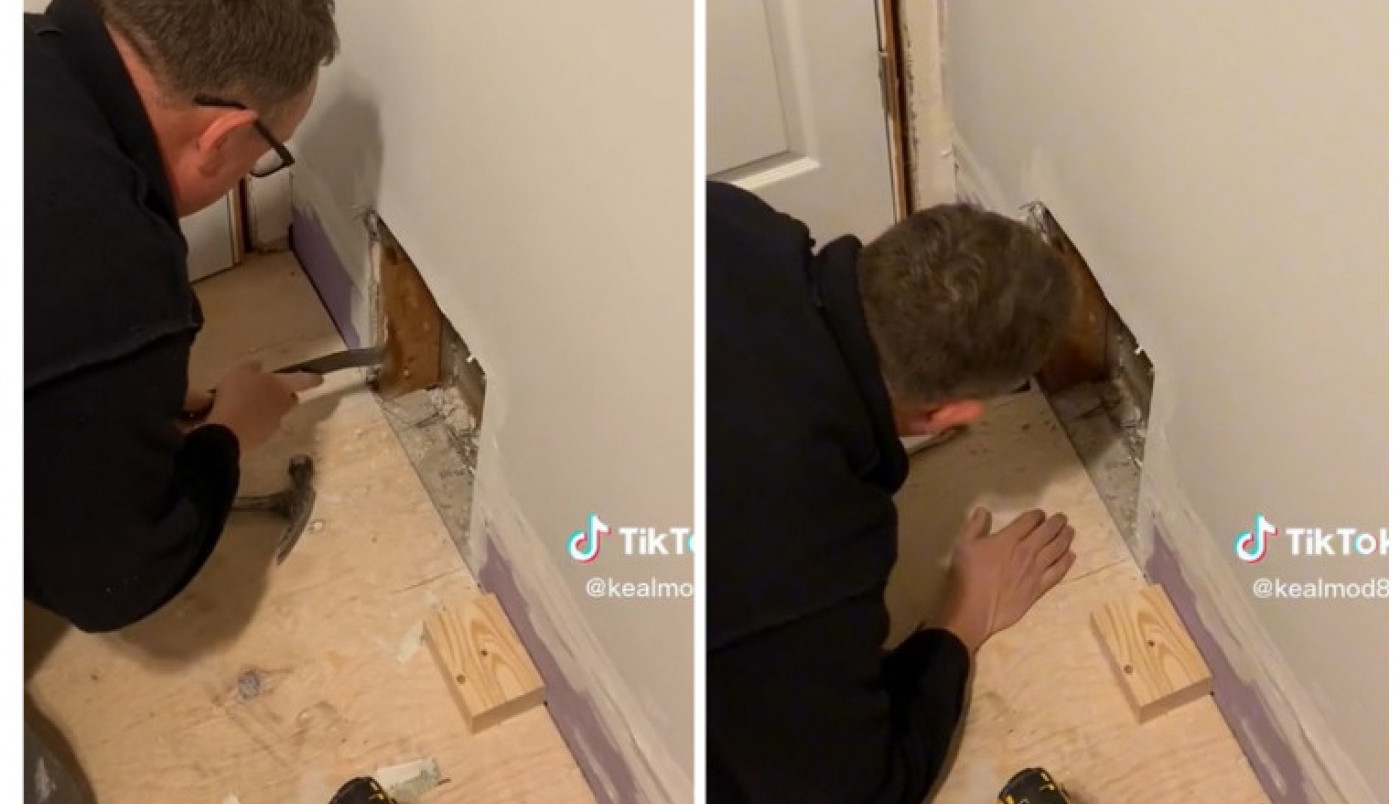 MUŽ JE ZAZIDAO DEREKA U ZID I NIKO NIŠTA NIJE PRIMETIO: Posle mnogo sati razvalili smo gipsane ploče, usledio je šok! (VIDEO)