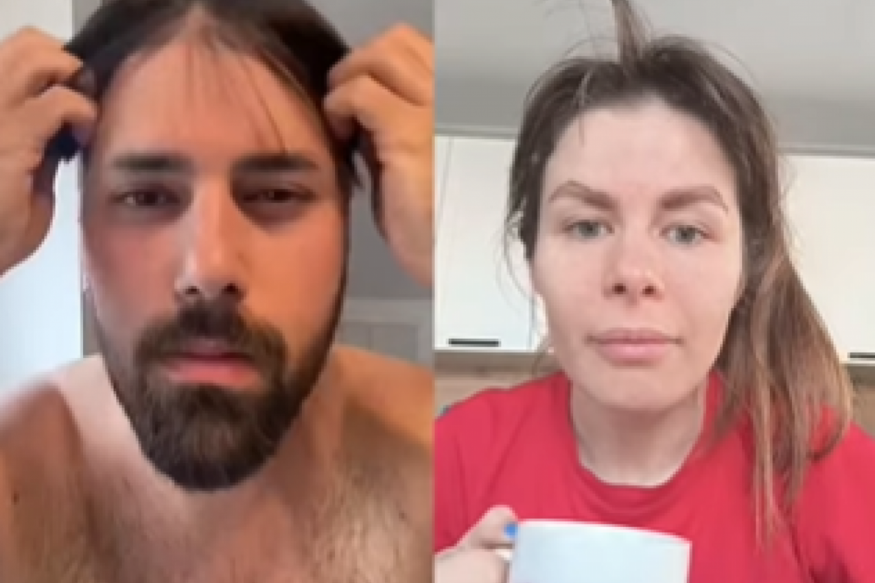 MUŠKARAC JE POČEO DA NAVIJA KOSU, A POTOM I DA SE KOMPLETNO ŠMINKA: Reakcija ove žene će vas nasmejati do suza! (FOTO/VIDEO)