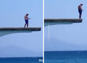 STARAC OD 92 GODINE SE USPEO NA SKAKAONICU VISOKU 10 METARA: Ljudi zanemeli od šoka, povadili telefone da snimaju, a onda je usledilo nešto što uteruje strah u kosti! (VIDEO)