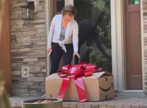 ISPRED VRATA JE ZATEKLA POKLON, KADA JE OTVORILA KUTIJU USLEDIO JE ŠOK: Žena nije mogla da zaustavi suze, tresla se  kad je shvatila šta ju je snašlo (VIDEO)