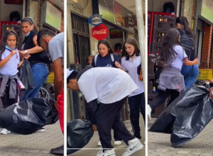 NEŠTO ŽIVO SE OTIMALO U CRNOJ KESI: Zaprepašćeni prolaznici hteli su da zovu policiju, a onda je usledilo ono što niko nije očekivao! (VIDEO)