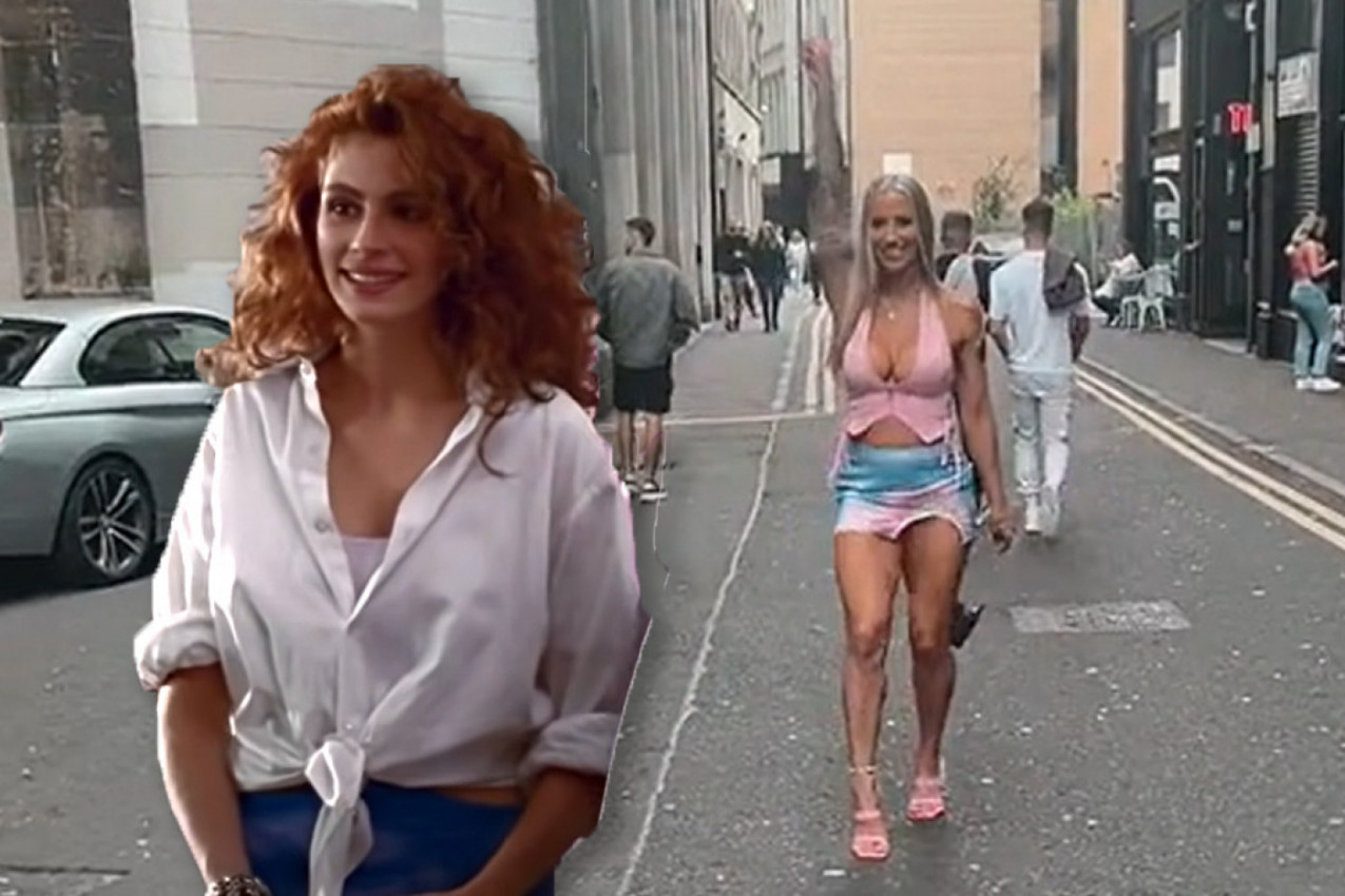 VRELA BAKA ZAGRMELA NA ULICI: Kratka suknja, duge noge i dekolte do pupka kad krene na posao! (FOTO+VIDEO)