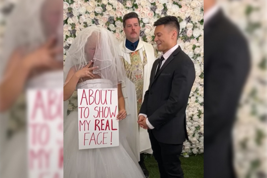 MLADOŽENJA JE PRVI PUT VIDEO MLADU NA VENČANJU: Devojka je skinula masku sa lica, a reakcija ovog mladića bila je skandalozna (FOTO+VIDEO)