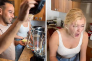 DEVOJKA JE IZBEZUMLJENO VRISNULA: Samo je prebledela, držala se za grudi i teško disala misleći da je njen dečko ubacio živo pile u blender (VIDEO)