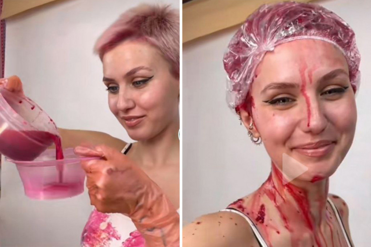 NAPRAVILA JE SMESU OD JEDNE NAMIRNICE I OFARBALA KOSU U ROZE: Rezultat koji je dobila oduševio je sve žene na internetu! (VIDEO)