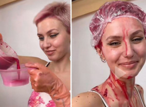 NAPRAVILA JE SMESU OD JEDNE NAMIRNICE I OFARBALA KOSU U ROZE: Rezultat koji je dobila oduševio je sve žene na internetu! (VIDEO)