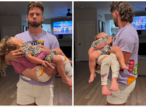 "NIŠTA TE NE MOŽE PRIPREMITI NA OVO": Snimak tate koji koji nosi obe ćerkice u naručju rastopio i najtvrđa srca!" (FOTO+VIDEO)