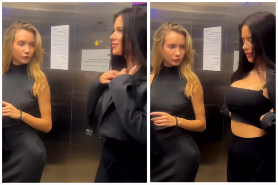 OBRAČUN DVE DEVOJKE U LIFTU UZDRMAO INTERNET: Pohvalila se bujnim grudima, a onda se brže bolje pokrila posle poteza suparnice! (FOTO+VIDEO)