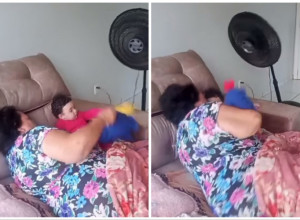 VENTILATOR "NAPAO" BAKU I UNUKU: Žena je izbezumljeno gađala uređaj, a onda je usledila nova drama zbog koje su se svi smejali do suza (FOTO+VIDEO)