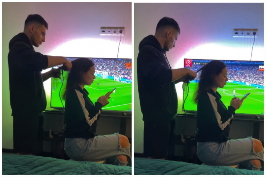 PONUDIO SE DA ISFENIRA DEVOJKU I TO ZA VREME BITNE UTAKMICE: Dok je gledao odlučujući potez nije ni primetio da joj kosa otpada, ono što uradio svi komentarišu (FOTO+VIDEO)