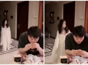 SEO JE DA VEČERA KAD MU JE ĆERKA PRIŠLA S LEĐA: Izgledala je kao utvara iz kultnog horora, ali kada je majka kročila u sobu oboje su skočili od užasa! (FOTO+VIDEO)