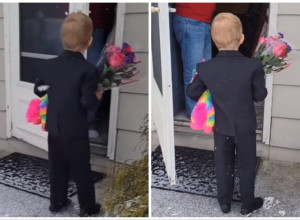 DEČAK JE STAJAO U ELEGANTNOM ODELU NA KUĆNOM PRAGU: O njegovom gestu bruje društvene mreže, ljudi u neverici pominju njegove roditelje! (FOTO+VIDEO)