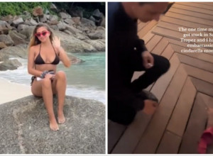 ŠETALA JE U VRTOGLAVIM POTPETICAMA I STALA KAO UKOPANA: Muškarac je pao na kolena ispred nje dok je njen dečko sve to snimao! (VIDEO)