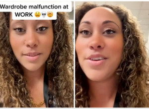 SEDELA JE U KAPUTU KAKO BI SAKRILA SVOJU SRAMOTU: A onda je podigla nogu i pokazala ogromnu rupu kroz koju se sve videlo čak i deo njene pozadine! (VIDEO)