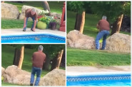 PRIMETIO JE DA SE NEKA DIVLJA ŽIVOTINJA DAVI U NJEGOVOM BAZENU: Ono što je čovek sa njom uradio rasplakalo je javnost, usledili su oštri komentari(FOTO+VIDEO)