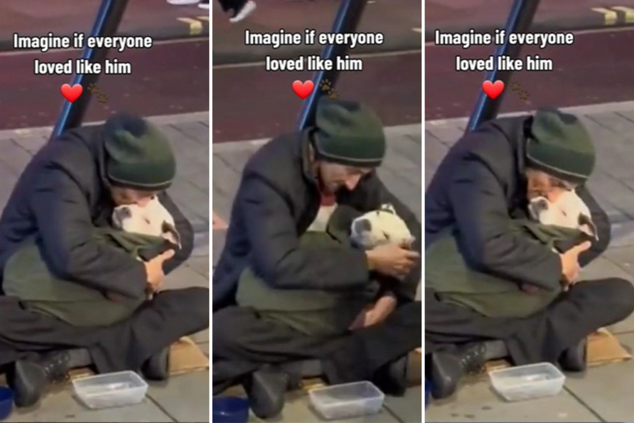 OVAKO BI SVI TREBALO DA VOLE: Tužna slika beskućnika i psa pokazala svu ljubav na koju su ljudi zaboravili!