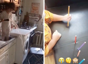 DEVOJČICA JE UŠLA U SUDOPERU I NAPRAVILA HAOS: Ovaj snimak je izazvao burne reakcije na mrežama, evo šta su roditelji za to vreme radili! (VIDEO)