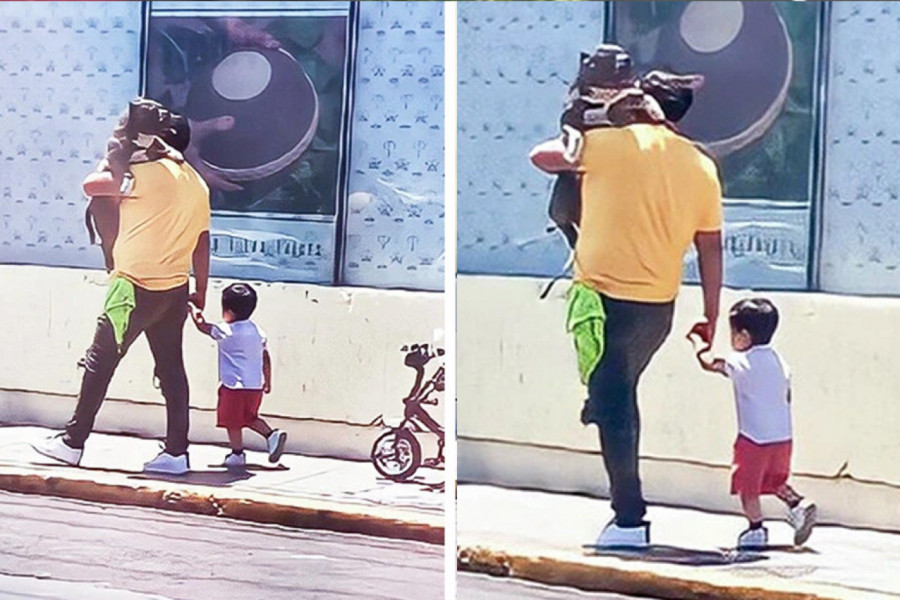 SNIMAK OVOG OCA IZAZVAO JE BURNU DEBATU: U naručju drži psa, a dete šeta pored njega, javnost u neverici pred ovom scenom(VIDEO)