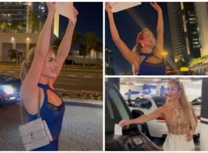 ATRAKTIVNA PLAVUŠA NOSI TRANSPARENTE I OSTAVLJA KARTICE PO DUBAIJU: Nikada ne biste pogodili šta piše na njima! (VIDEO)