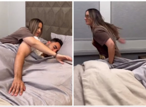 KRENULA JE NA SPAVANJE I PRIMETILA DA JE JOŠ NEKO U KREVETU SA NJENIM SUPRUGOM: Kada je otkrila prekrivač i shvatila ko je tu, besno je napustila sobu! (FOTO+VIDEO)