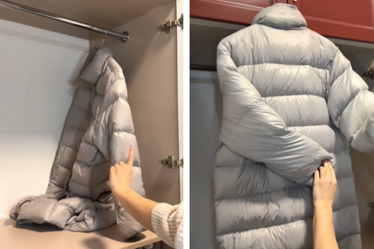 SAVRŠEN TRIK ZA SLAGANJE DUGAČKIH ZIMSKIH JAKNI: Neće se gužvati, a imaćete i više mesta u ormanu! (VIDEO)