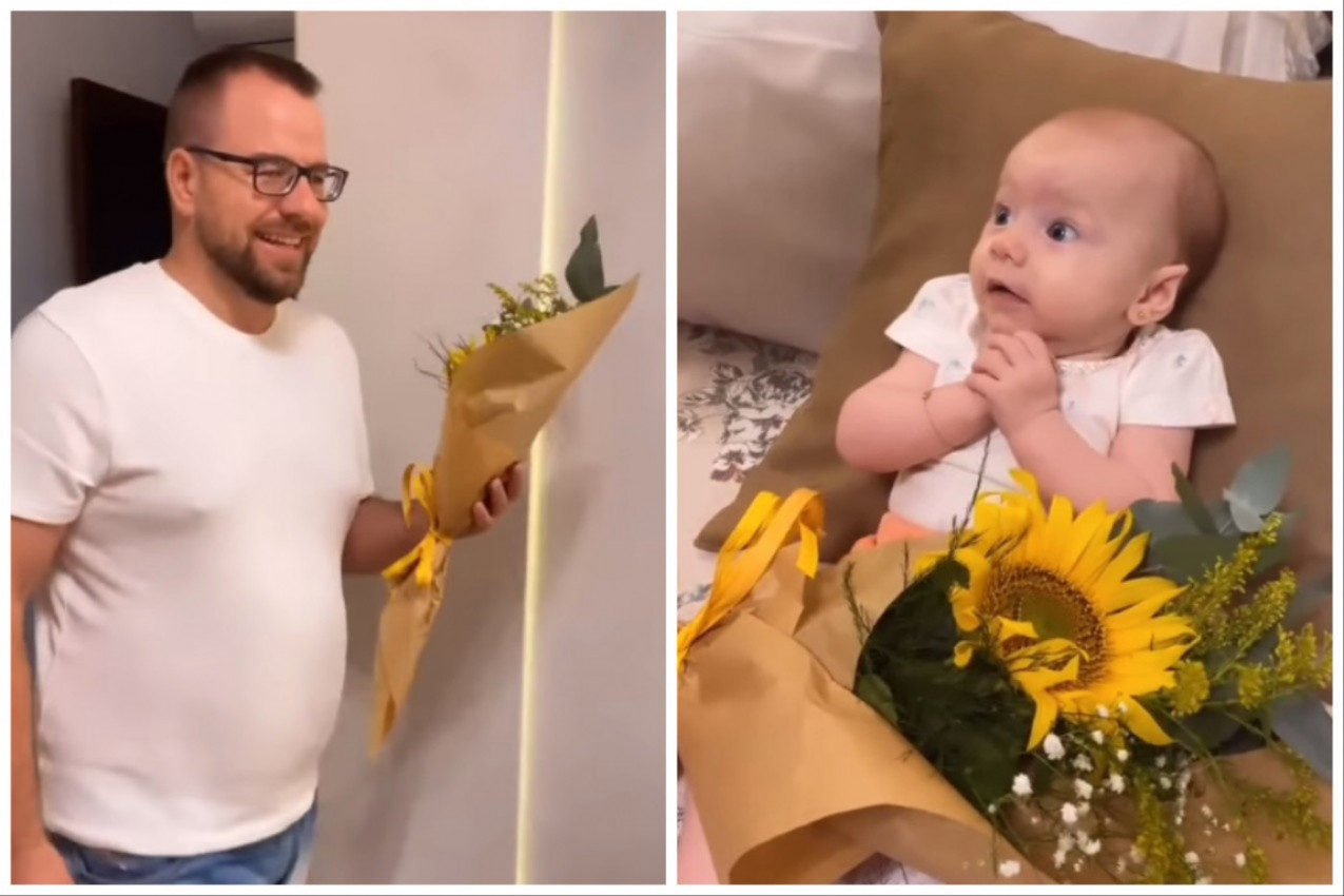 TATA JE KUPIO VELIKI BUKET CVEĆA ZA SVOJU ĆERKICU: Reakcija ove malene raznežiće i najtvrđa srca! (FOTO+VIDEO)