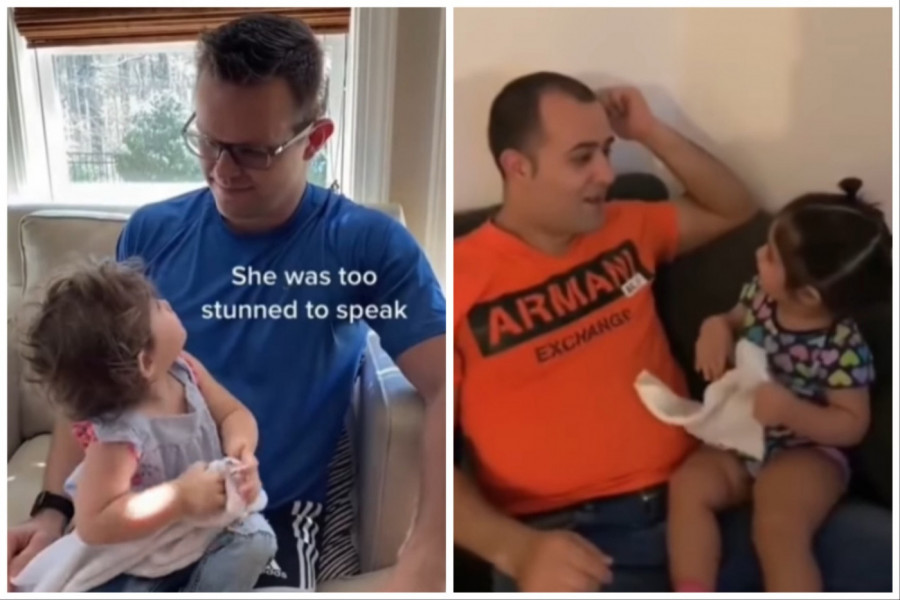 SNIMAK MALIŠANA KOJI SU PRVI PUT VIDELI OCA BEZ BRADE: Svi do jednog imali su istu reakciju! (VIDEO)