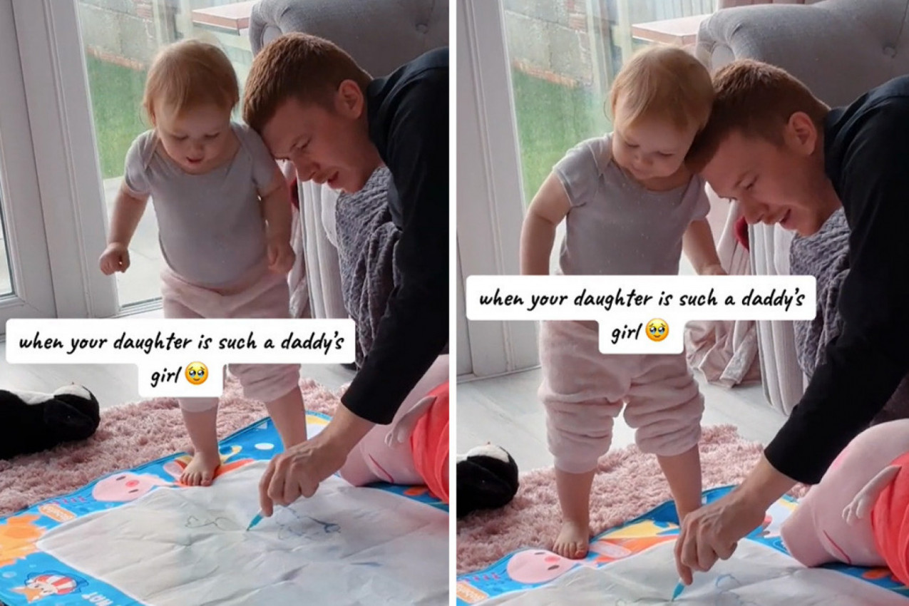 TATA JE PRIŠAO ĆERKICI I POČEO DA CRTA: Malena je na trenutak zastala, a onda uradila nešto neočekivano!(VIDEO)