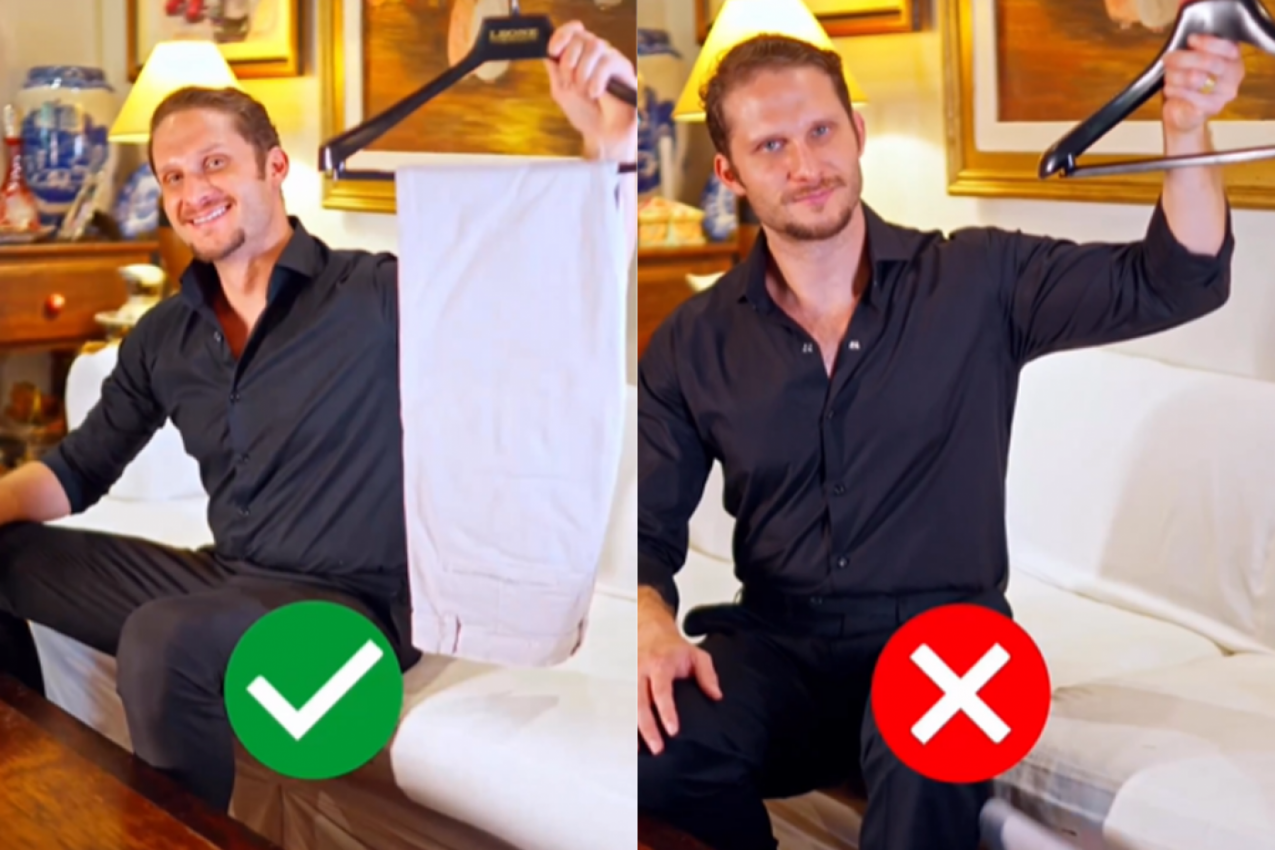 SVE VREME PRAVIMO OGROMNU GREŠKU: Ovako se pantalone pravilno drže na vešalici! (VIDEO)