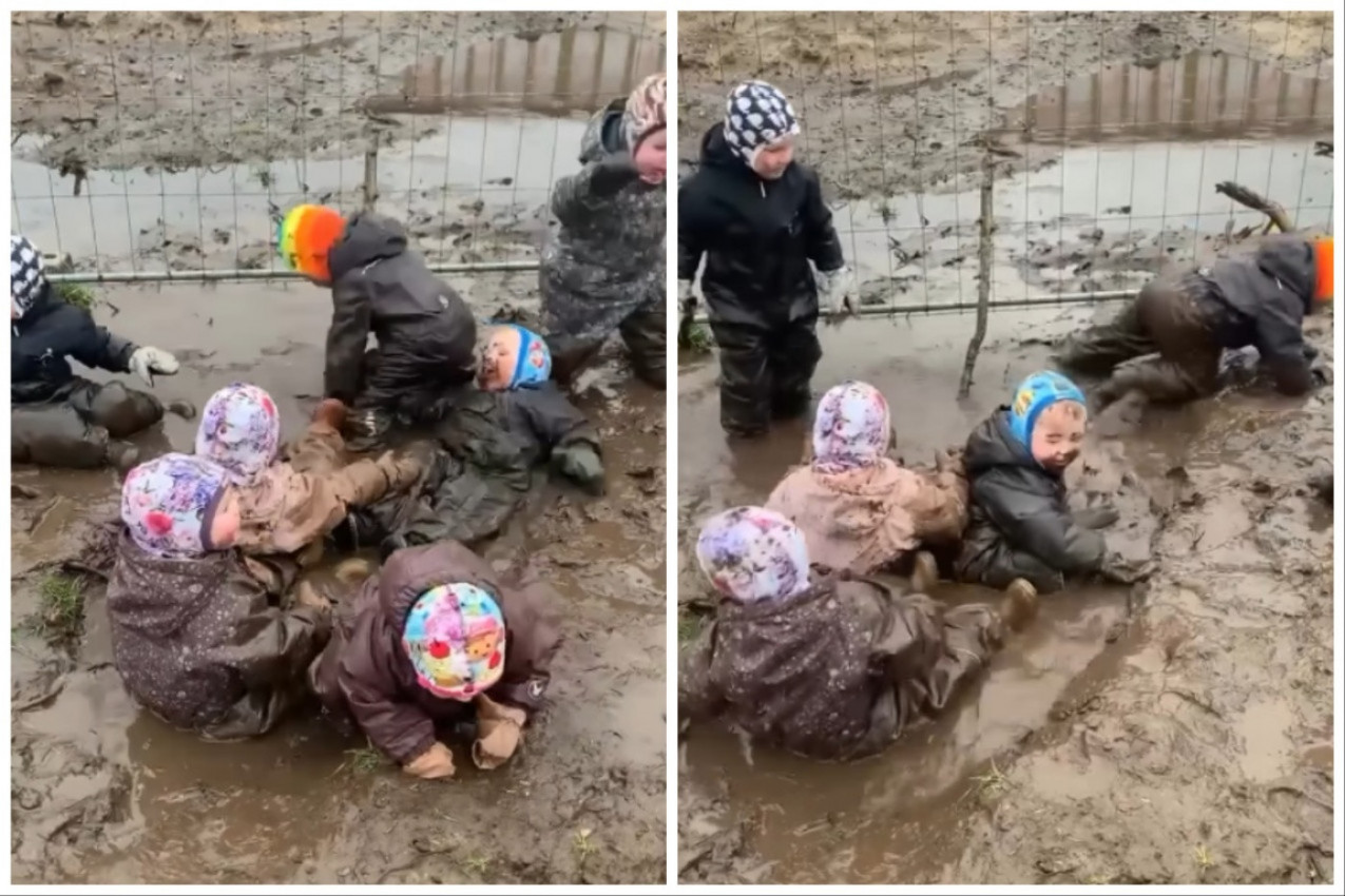 DECA SE IGRAJU U BLATU KAO PRASIĆI: Osvanuo šokantan snimak iz vrtića - a evo šta se krije iza svega! (VIDEO)