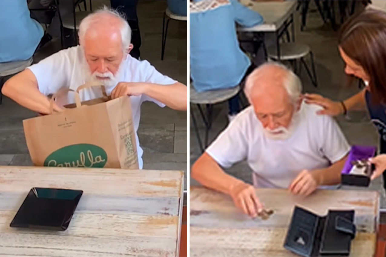 POGURENI DEKA JE IZVADIO POSLEDNJI SITNIŠ ZA RUČAK: Usledilo je nešto čemu se nije nadao što ga je dovelo do suza! (VIDEO)