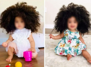 OVAKVU BEBU NIKAD NISTE VIDELI: Lokne bujaju na sve strane, izgleda kao lutka! (VIDEO)