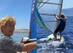 SRBI SNIMILI NEVEROVATNU BAKU U GRČKOJ: Ima 86 godina i duh devojčice - a najviše voli da uzjaše talase! (VIDEO)