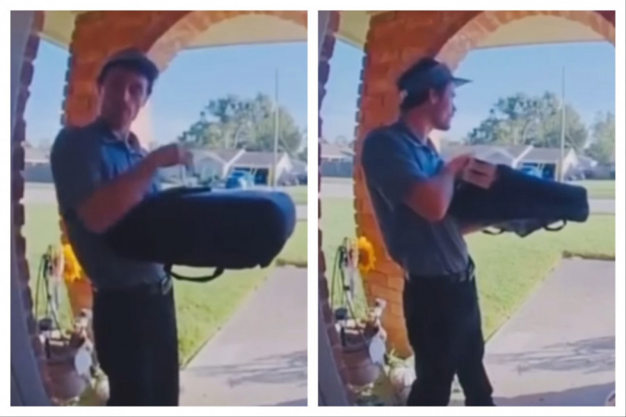 NEŠTO JE PROLETELO IZA DOSTAVLJAČA PICE I UPALO U KUĆU: Vrata su se zalupila, a usledili su vrisci! (VIDEO)