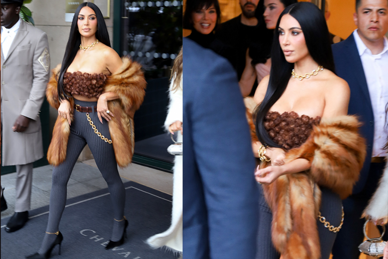 Kim Kardašijan u topu od 8.600 dolara - Iako izgleda kao da je napravljen od kovrdžave kose, ovaj Pradin komad odeće sačinjen je od sitnih cvetića od organze.