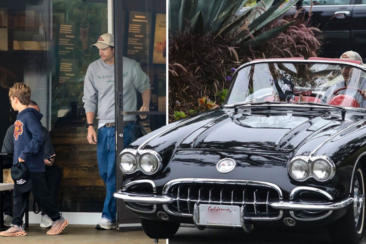Ešton Kučer sa sinom je krenuo na doručak, a vozio je luksuzan automobil, kolekcionarski ševrolet korvetu