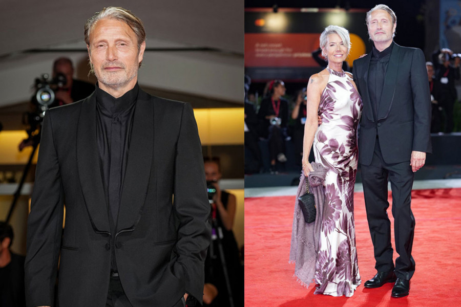 Glumac Mads Mikelsen sa suprugom na 82. Venecijanskom filmskom festivalu
