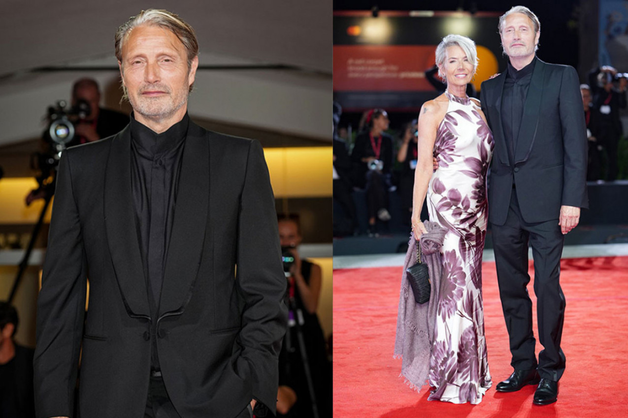 Glumac Mads Mikelsen sa suprugom na 82. Venecijanskom filmskom festivalu