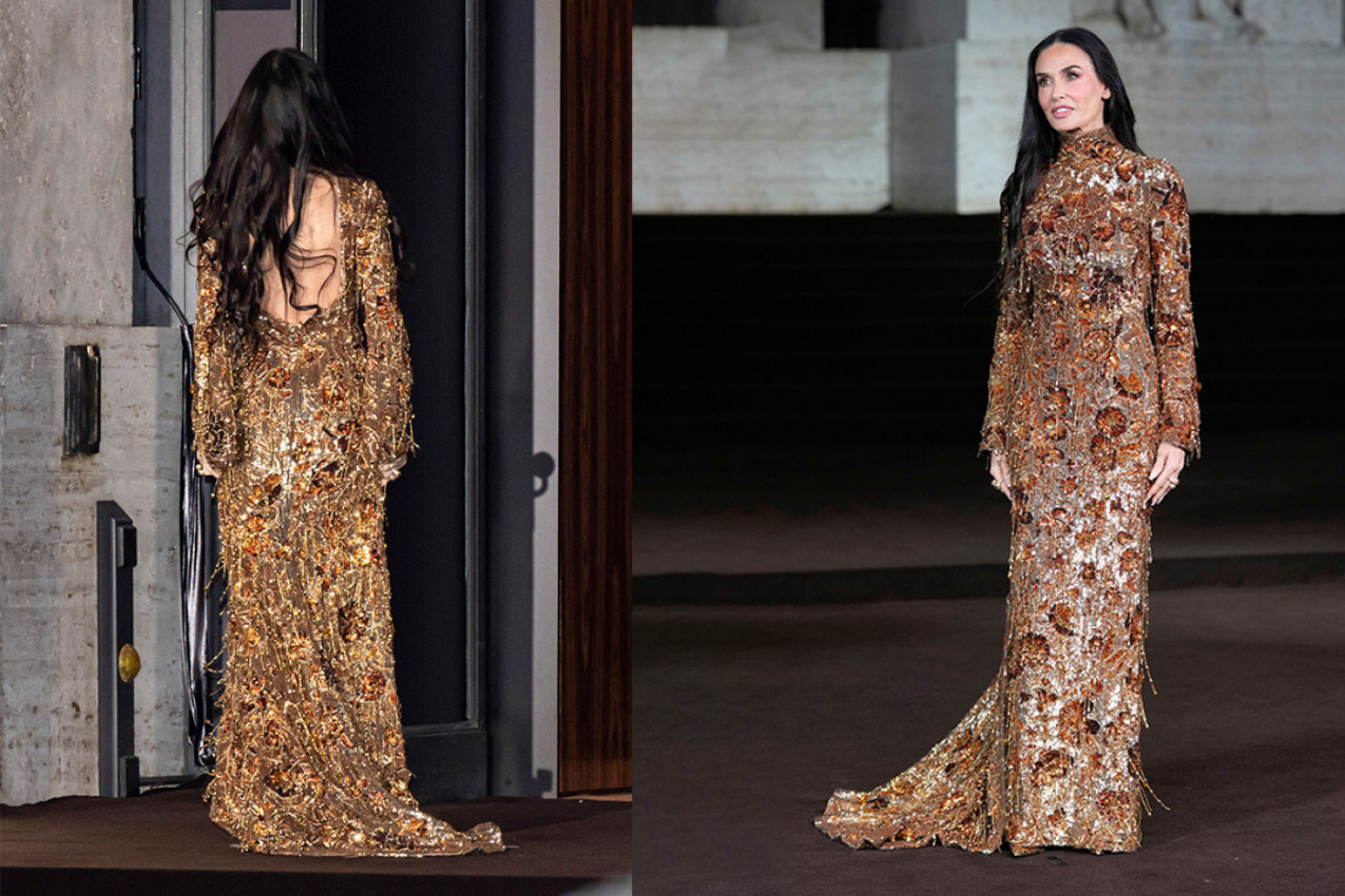 Demi Mur zablistala u legendarnom Gučiju: Haljina koja je pokorila Nedelju mode u Milanu