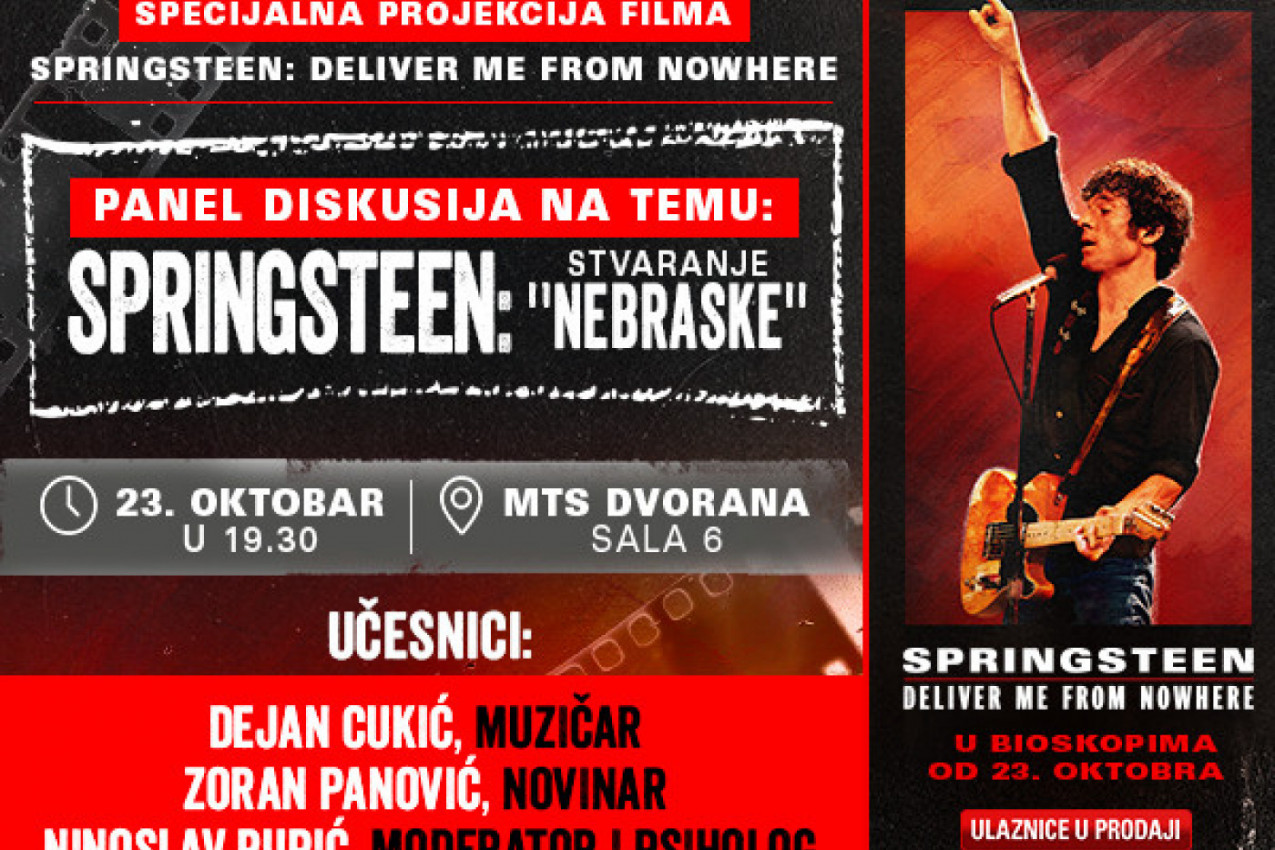 PREMIJERA FILMA O BRUSU SPRINGSTINU I PANEL DISKUSIJA SA  DEJANOM CUKIĆEM I ZORANOM PANOVIĆEM 23. OKTOBRA U MTS DVORANI (FOTO, VIDEO)