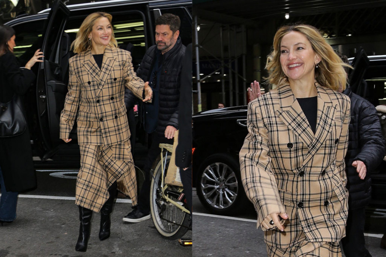 Glumica Kejt Hadson u Njujorku pokazala kako izgleda elegancija u kariranom kostimu