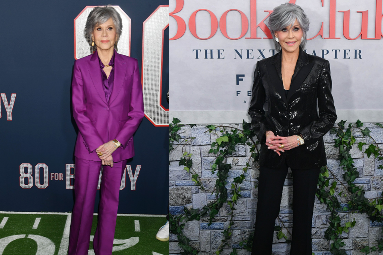 Holivudska ikona Džejn Fonda je dokaz da sako nije samo komad tkanine, već i moćno sredstvo da pokažete stav, harizmu i šarm