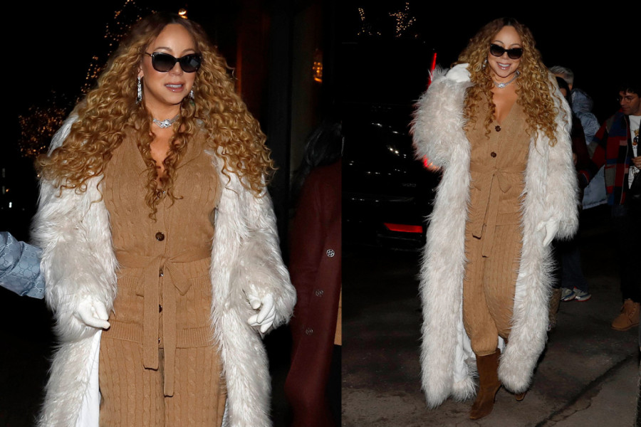 Kraljica zime: Maraja Keri prošetala u belom krznenom kaputu i privukla sve poglede