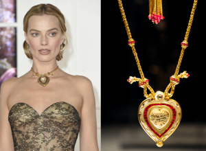 Margo Robi zablistala je na premijeri "Orkanskih visova" noseći čuvenu ogrlicu Elizabet Tejlor vrednu 8 miliona dolara